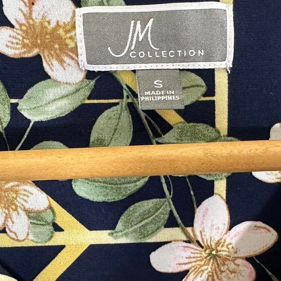 floral print dress with 3/4 sleeves and tie‎ back JM Collections Woman's S - Picture 5 of 6